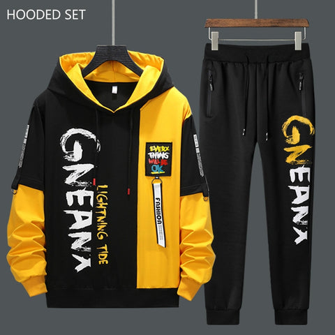 Autumn Mens Set Tracksuit Men Hoodies Sweatshirts Sweatpants Track Suit Streetwear Hip Hop Casual Sports Suit Conjunto Masculino